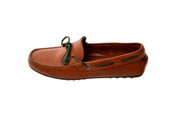 istock Men's brown leather loafers 1301019800
