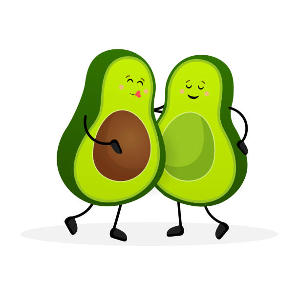 istock Avocado, great design for any purposes. Vector hand drawn illustration. Funny cartoon character. 1301020710