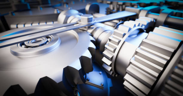 istock Gears and cogs mechanism. Industrial machine, engine 1301021358