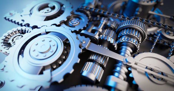 istock Gears and cogs mechanism. Industrial machine, engine 1301021362