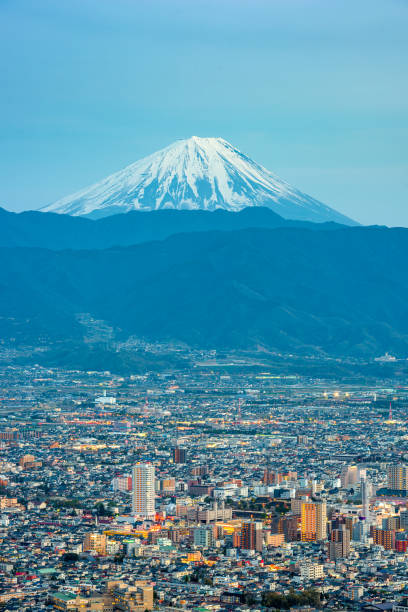 istock Kofu, Japan skyline with Mt. Fuji 1301022628