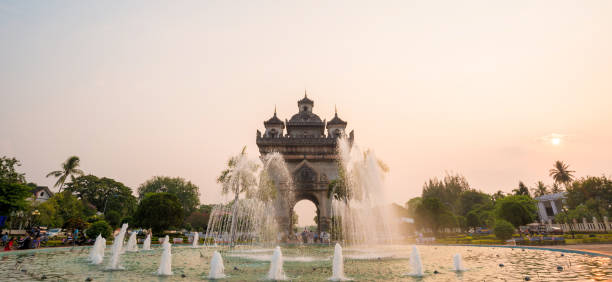 istock Beautiful architecture Patuxay(Victory Gate) in Vientiane, Laos 1301022752