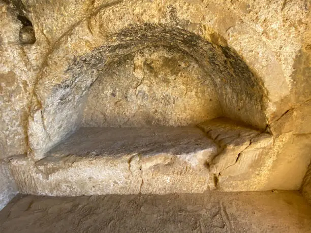 Matala caves in Crete Island , very popular place for hippie people in 60-x