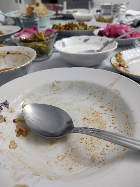 istock dishes and leftovers left over after eating, dishware and leftovers, 1301032570
