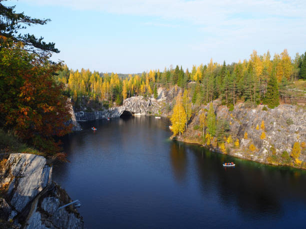 istock Ruskeala Mountain Park in the autumn 1301034223