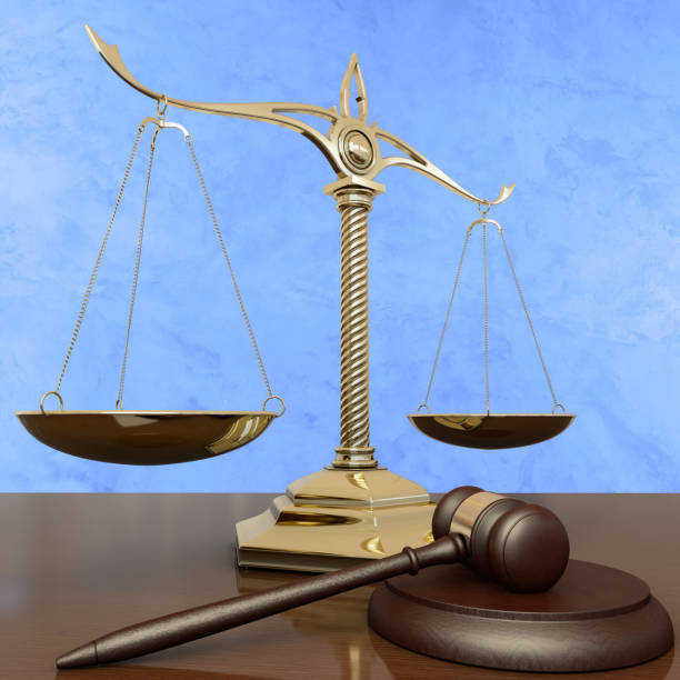 istock Judge gavel and scales 3D 1301035391