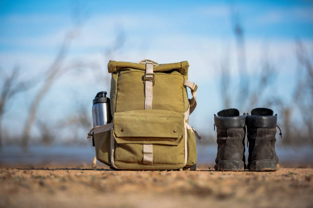 istock Photography hiking backpack and boots in outback Australia 1301035470