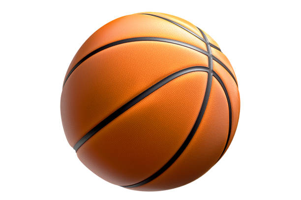 istock Basketball ball isolated on white background 1301037864
