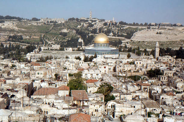 stare miasto i kopuła skały jerozolimskiej izrael - jerusalem old town dome of the rock city zdjęcia i obrazy z banku zdjęć