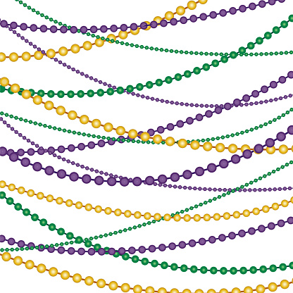 Mardi Gras beads vector background pattern