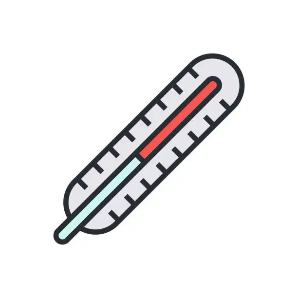 Vector illustration of Medical thermometer icon on white background. Vector illustration.