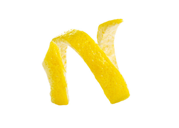 istock fresh twist lemon peel isolated on a white background 1301041696