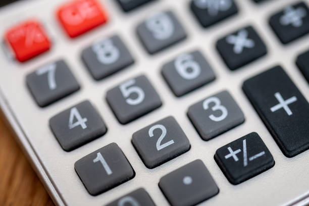 istock Macro close up of a calculator buttons 1301042056