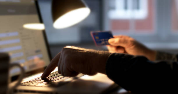 istock Online credit card payment, laptop and hands. 1301043058