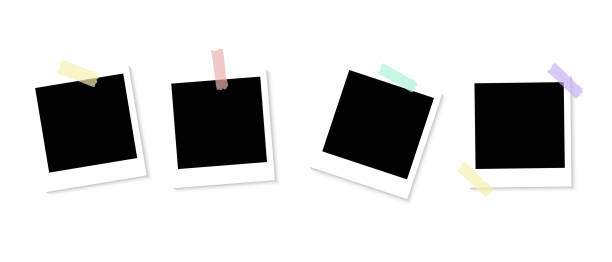 foto-rahmen-sammlung. polaroid fotorahmen-set. - polaroid stock-grafiken, -clipart, -cartoons und -symbole