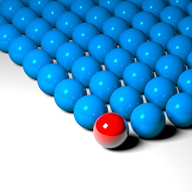 istock Colorful abstract 3D round ball red and blue pattern texture on white background 1301044124