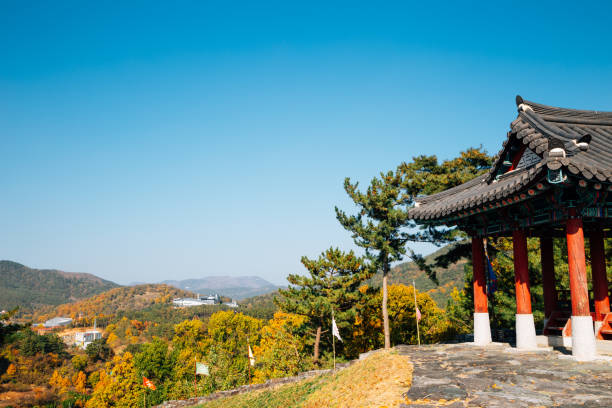 istock Miryang Eupseong Fortress at autumn in Miryang, Korea 1301045068