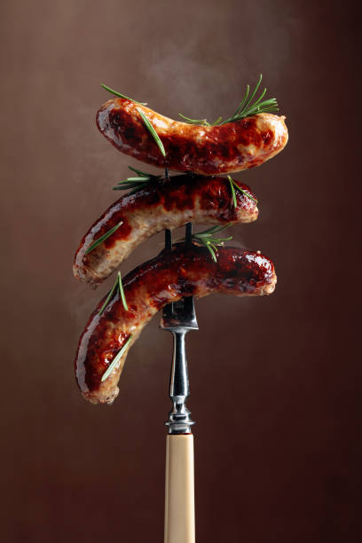 istock Grilled Bavarian sausages with rosemary. 1301045821
