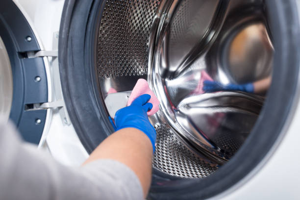 istock Preparation of washing machine. Clean washer after wash 1301047567