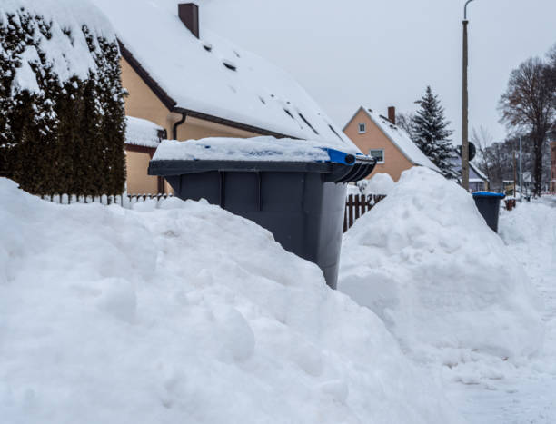 The property is completely snowed in. Garbage disposal does not come