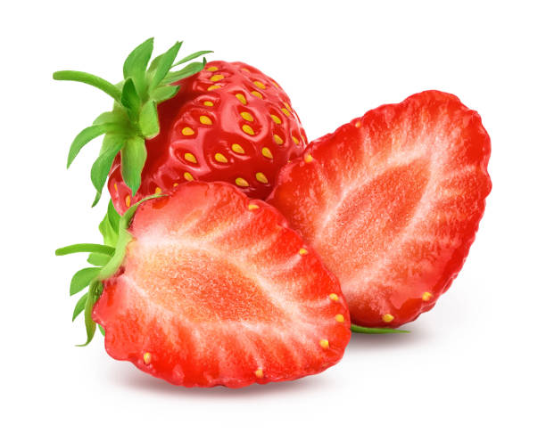 istock Strawberry and half isolated on white background. Fresh berry with clipping path and full depth of field 1301050912