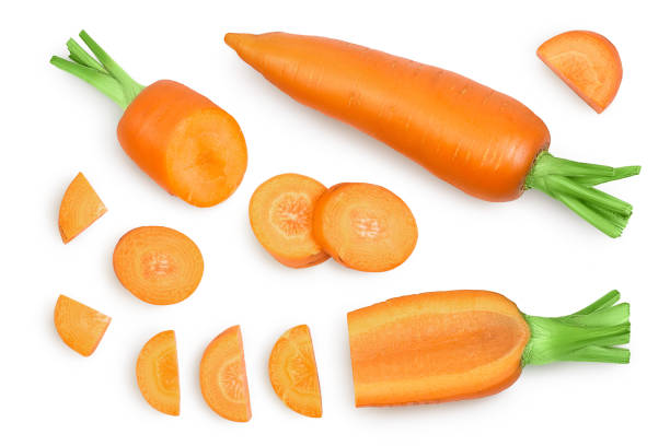 istock Carrot isolated on white background with clipping path and full depth of field. Top view. Flat lay 1301050947