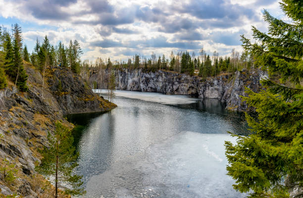 istock Weekend trip to Karelia.  Ruskeala mountain Park. 1301052320