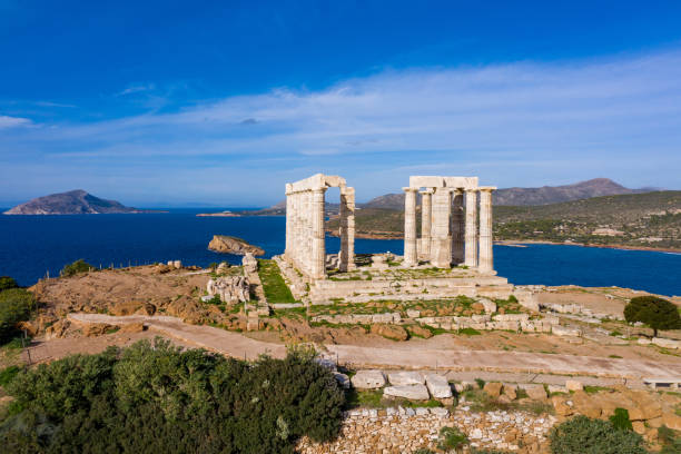 istock Cape Sounio, Poseidon temple archaeological site, Attica, Greece 1301052786