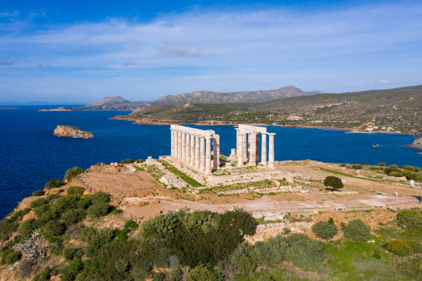 istock Cape Sounio, Poseidon temple archaeological site, Attica, Greece 1301052788