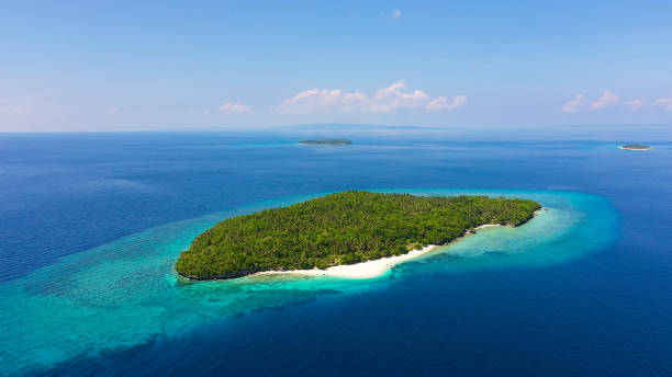 istock Perfect white sand beach on a tropical island. Mahaba Island, Philippines 1301053690