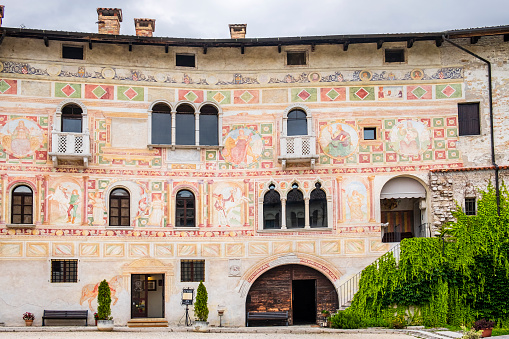 The beautiful fifteenth-century Palazzo Dipinto (Painted Palace) is part of the Castle of Spilimbergo, built in the 12th century. At present the castle is partly of the Municipality and partly a private property.