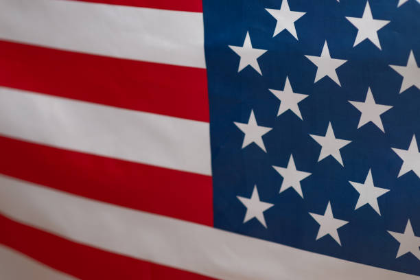 istock American flag as a background. Blurred background. 1301056827
