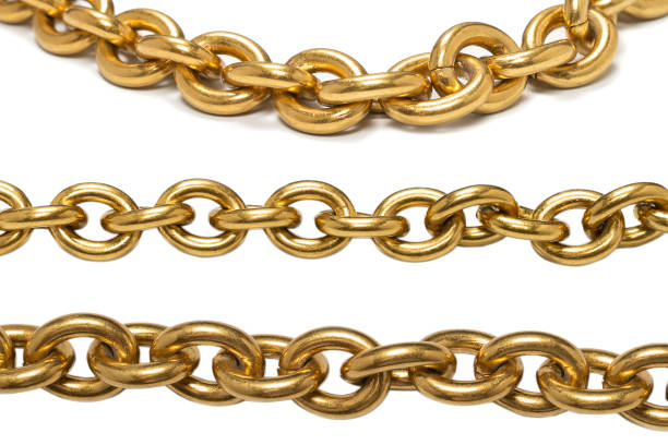istock Golden chain isolated on white background. 1301056891