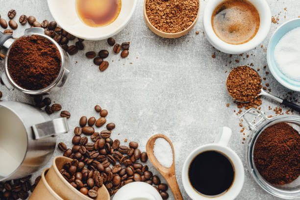 istock Espresso cups served in cup on dark 1301058604