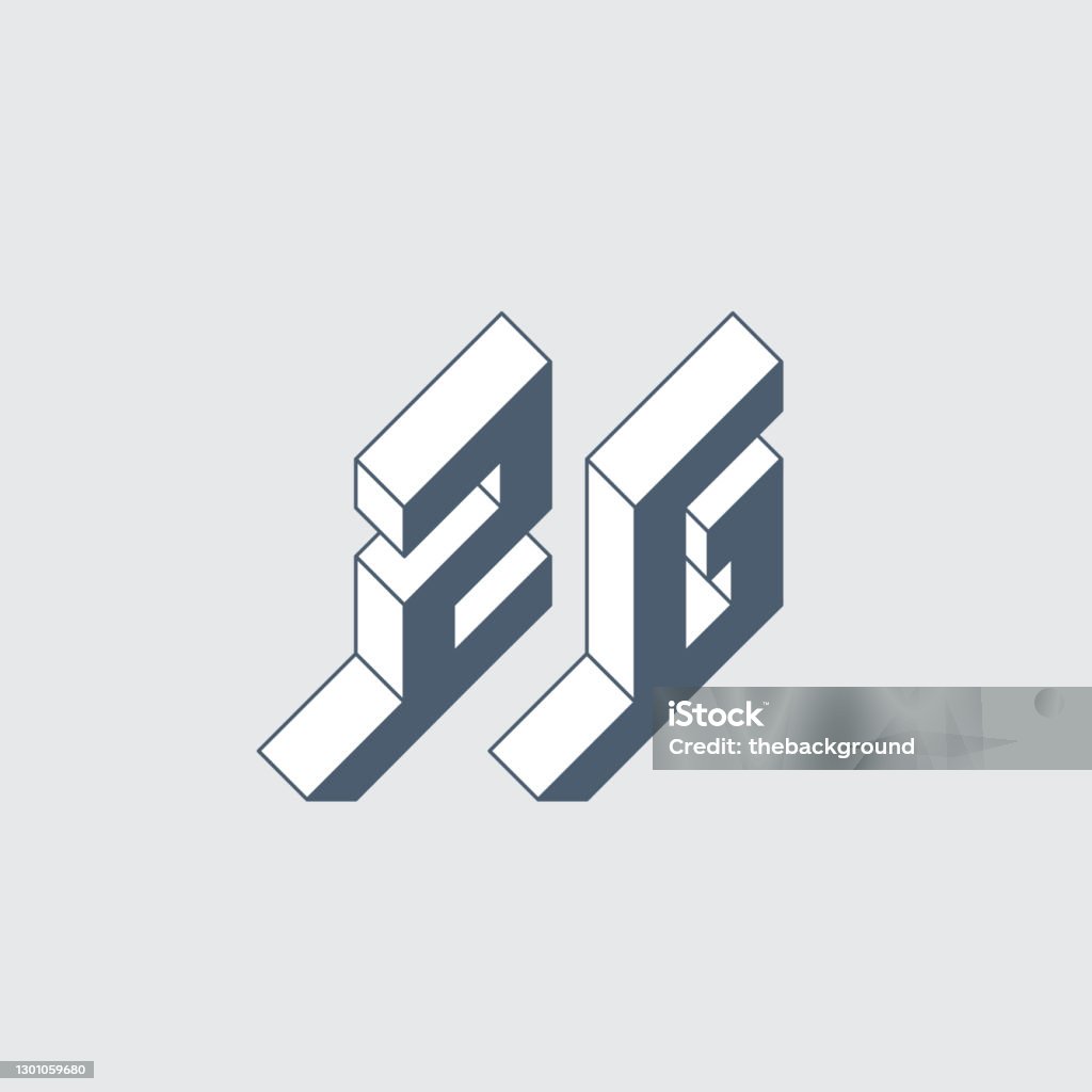 Zg Letters Threedimension Letters Z And G Isometric 3d Font For Design Zg Or 2g ...