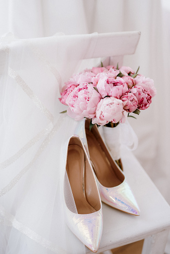 wedding shoes of the bride, beautiful fashion