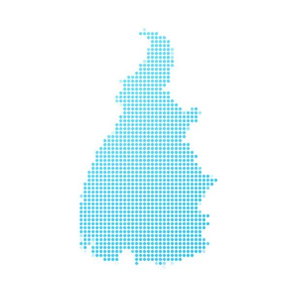 Vector illustration of Tocantins map in blue dots on white background
