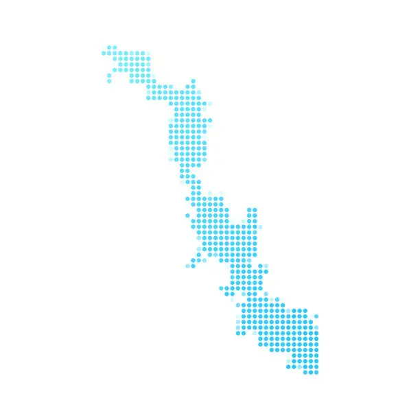 Vector illustration of Transnistria map in blue dots on white background