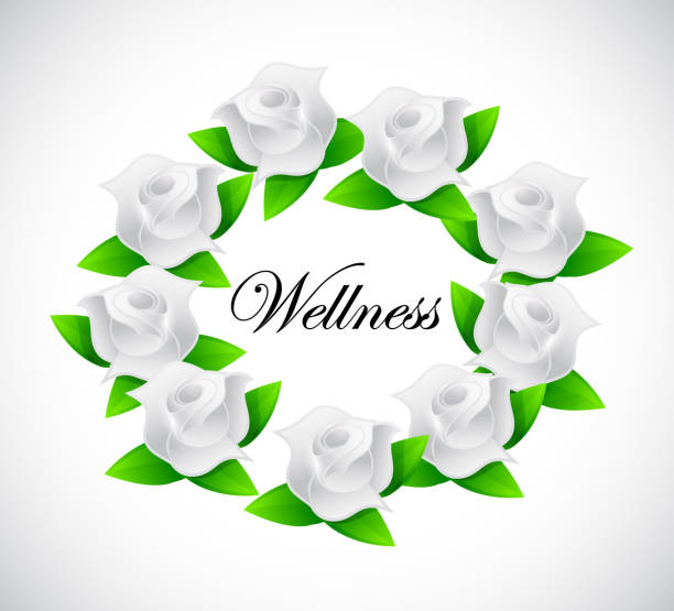 wzór ilustracji znaku kwiatowego wellness - health spa gift backgrounds greeting card stock illustrations