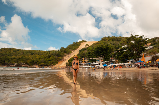 Women, Beach, Rio Grande do Norte, Natal, Brazil.