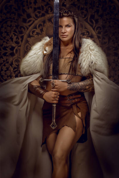 istock Beautiful brunette Viking Woman 1301069299