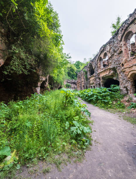 istock Abandoned Military Tarakaniv Fort (other names - Dubno Fort, New Dubna Fortress) - a defensive structure, an architectural monument of 19th century, Tarakaniv, Rivne region, Ukraine. 1301070004