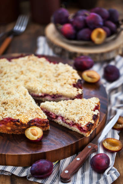 istock Homemade plum crumble cake 1301071407