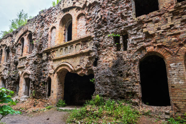 istock Abandoned Military Tarakaniv Fort (other names - Dubno Fort, New Dubna Fortress) - a defensive structure, an architectural monument of 19th century, Tarakaniv, Rivne region, Ukraine. 1301072359