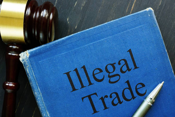istock Illegal trade is shown on the conceptual photo using the text 1301073641
