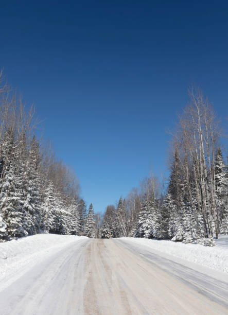 istock A glimpse at a Quebec road in winter, on a beautiful sunny day. 1301074852