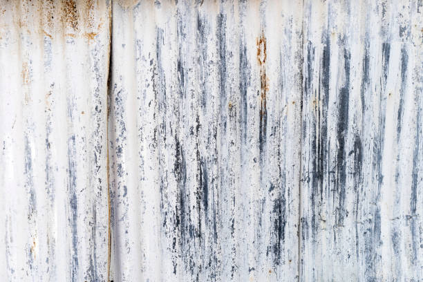 istock Corrugated old metal sheet fence 1301081795