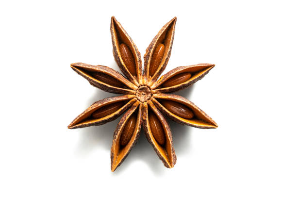 istock Star Anise dried macro detail isolated on white 1301083934