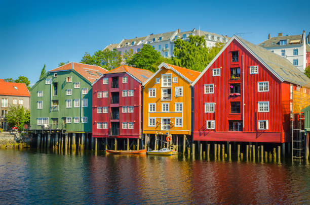 istock Panoramic view of beautiful city Trondheim, Norway 1301086358