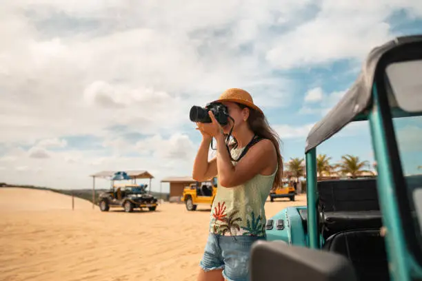 Photo of Photographer on the buggy ride on the beach of Genipabu Rio Grande do Norte Natal.